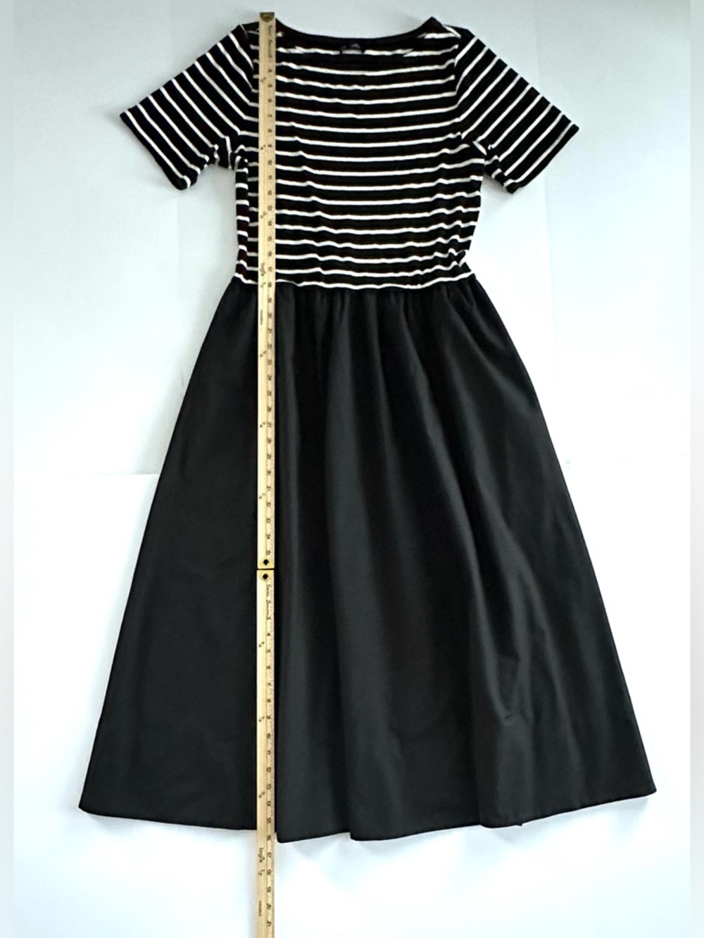 GAP Mixed Media Modern Rib Maxi Dress in Black Stripe | XL | EUC - Picture 5 of 11